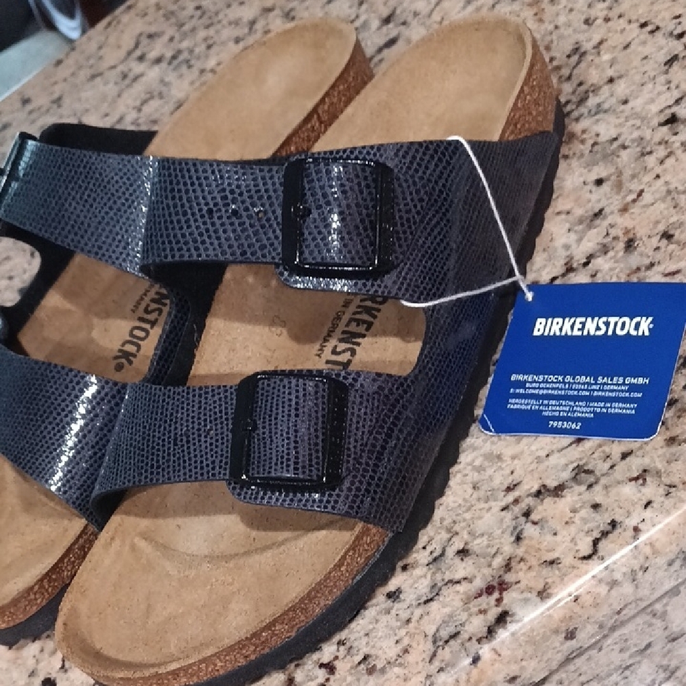 Birkenstock Sandals W11, M9 Midnight Blue Magical Snake - NARROW